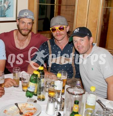 Eishockey. Golf. Lederhosengolfturnier. Thomas Raffl, Michael Grabner, Markus Kerschbaumer. Klopeinersee, am 5.7.2014.
Foto: Kuess
---
pressefotos, pressefotografie, kuess, qs, qspictures, sport, bild, bilder, bilddatenbank