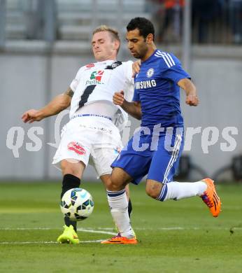 Fussball Testspiel. RZ Pellets WAC gegen Chelsea FC. Michael Sollbauer,  (WAC), Mohamed Salah (Chelsea). Klagenfurt, am 23.7.2014.
Foto: Kuess
---
pressefotos, pressefotografie, kuess, qs, qspictures, sport, bild, bilder, bilddatenbank