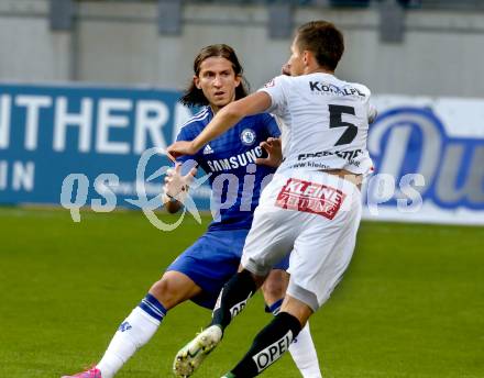 Fussball Testspiel. RZ Pellets WAC gegen Chelsea FC. Rene Seebacher  (WAC),  Kurt Zouma, (Chelsea). Klagenfurt, am 23.7.2014.
Foto: Kuess
---
pressefotos, pressefotografie, kuess, qs, qspictures, sport, bild, bilder, bilddatenbank