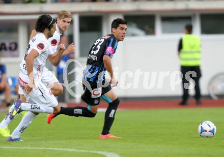 Fussball Bundesliga. RZ Pellets WAC gegen SK Austria Wien. Jacobo, (WAC), David De Paula (Austria Wien). Wolfsberg, am 26.5.2014.
Foto: Kuess

---
pressefotos, pressefotografie, kuess, qs, qspictures, sport, bild, bilder, bilddatenbank