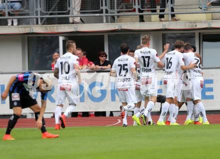 Fussball Bundesliga. RZ Pellets WAC gegen SK Austria Wien. Torjubel  (WAC). Wolfsberg, am 26.5.2014.
Foto: Kuess

---
pressefotos, pressefotografie, kuess, qs, qspictures, sport, bild, bilder, bilddatenbank