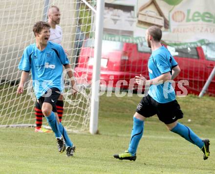 Fussball. Unterliga Ost. SG Magdalensberg/Eberndorfer AC gegen SPG FC Poggersdorf KM. Torjubel Manuel Jedlautschnig (Magdalensberg). Pischeldorf, am 26.7.2014.
Foto: Kuess
---
pressefotos, pressefotografie, kuess, qs, qspictures, sport, bild, bilder, bilddatenbank