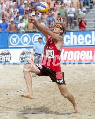 Beachvolleyball Grand Slam.  Daniel Muellner  (AUT). Klagenfurt, 30.7.2014.
Foto: Kuess
---
pressefotos, pressefotografie, kuess, qs, qspictures, sport, bild, bilder, bilddatenbank