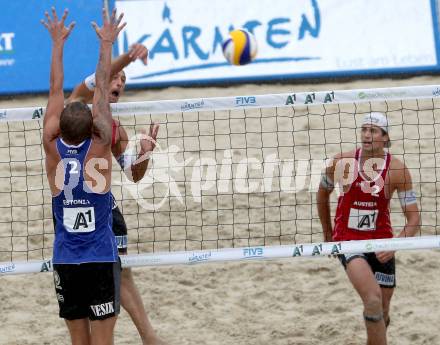 Beachvolleyball Grand Slam. Thomas Kunert, Christoph Dressler (AUT). Klagenfurt, 30.7.2014.
Foto: Kuess
---
pressefotos, pressefotografie, kuess, qs, qspictures, sport, bild, bilder, bilddatenbank