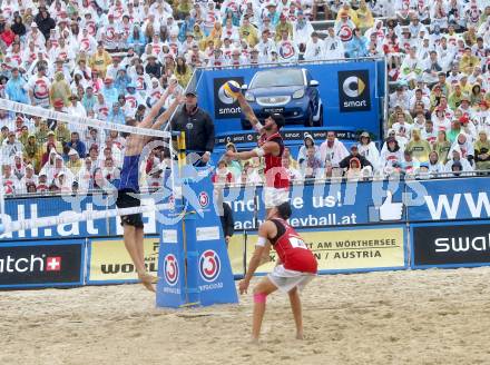 Beachvolleyball Grand Slam.   Tobias Winter, Lorenz Petutschnig (AUT). Klagenfurt, 31.7.2014.
Foto: Kuess

---
pressefotos, pressefotografie, kuess, qs, qspictures, sport, bild, bilder, bilddatenbank