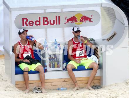 Beachvolleyball Grand Slam.   Alexander Horst, Clemens Doppler (AUT). Klagenfurt, 31.7.2014.
Foto: Kuess

---
pressefotos, pressefotografie, kuess, qs, qspictures, sport, bild, bilder, bilddatenbank