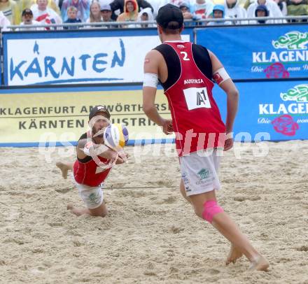 Beachvolleyball Grand Slam.  Tobias Winter, Lorenz Petutschnig (AUT) . Klagenfurt, 31.7.2014.
Foto: Kuess

---
pressefotos, pressefotografie, kuess, qs, qspictures, sport, bild, bilder, bilddatenbank