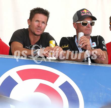 Beachvolleyball Grand Slam. Felix Baumgartner, Hans-Peter Steinacher. Klagenfurt, 3.8.2014.
Foto: Kuess

---
pressefotos, pressefotografie, kuess, qs, qspictures, sport, bild, bilder, bilddatenbank