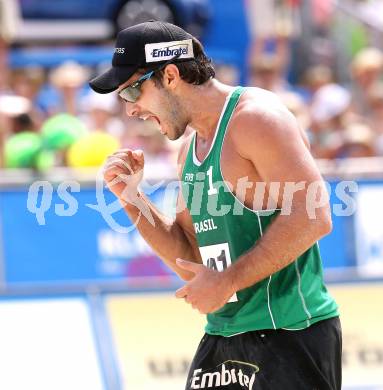 Beachvolleyball Grand Slam. Jubel Alison Conte Cerutti (BRA). Klagenfurt, 3.8.2014.
Foto: Kuess

---
pressefotos, pressefotografie, kuess, qs, qspictures, sport, bild, bilder, bilddatenbank