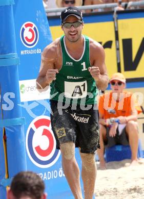 Beachvolleyball Grand Slam. Jubel Alison Conte Cerutti (BRA). Klagenfurt, 3.8.2014.
Foto: Kuess

---
pressefotos, pressefotografie, kuess, qs, qspictures, sport, bild, bilder, bilddatenbank