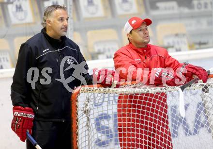 EBEL. Training KAC. Co-Trainer Gerald Ressmann, Trainer Martin Stloukal. KLagenfurt, am 4.8.2014.
Foto: Kuess
---
pressefotos, pressefotografie, kuess, qs, qspictures, sport, bild, bilder, bilddatenbank