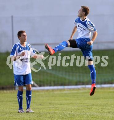 Fussball 1. Klasse C2. HSV gegen Ebental. Torjubel Christoph Orasch  (Ebental). Lendorf, am 2.8.2014.
Foto: Kuess
---
pressefotos, pressefotografie, kuess, qs, qspictures, sport, bild, bilder, bilddatenbank