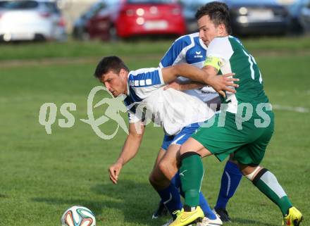 Fussball 1. Klasse C2. HSV gegen Ebental. Florian Kucher, (HSV), Began Kujrakovic  (Ebental). Lendorf, am 2.8.2014.
Foto: Kuess
---
pressefotos, pressefotografie, kuess, qs, qspictures, sport, bild, bilder, bilddatenbank