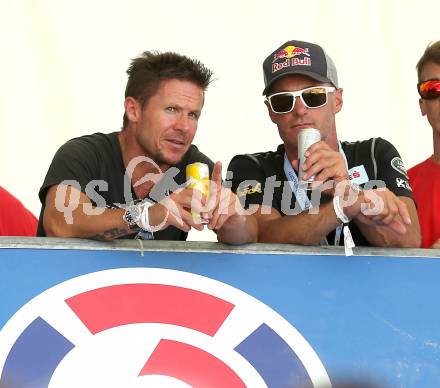 Beachvolleyball Grand Slam. Felix Baumgartner, Hans-Peter Steinacher. Klagenfurt, 3.8.2014.
Foto: Kuess

---
pressefotos, pressefotografie, kuess, qs, qspictures, sport, bild, bilder, bilddatenbank