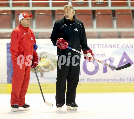 EBEL. Training KAC. Trainer Martin Stloukal, Co-Trainer Gerald Ressmann. KLagenfurt, am 4.8.2014.
Foto: Kuess
---
pressefotos, pressefotografie, kuess, qs, qspictures, sport, bild, bilder, bilddatenbank