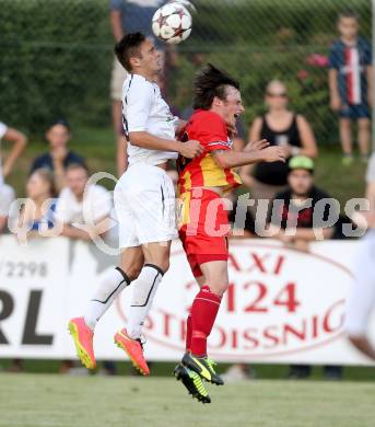 Fussball Regionalliga. ATSV Wolfsberg gegen WAC Amateure. Philipp Sattler,  (ATSV), Julian Salentinig (WAC Amateure). Wolfsberg, 8.8.2014.
Foto: Kuess
---
pressefotos, pressefotografie, kuess, qs, qspictures, sport, bild, bilder, bilddatenbank