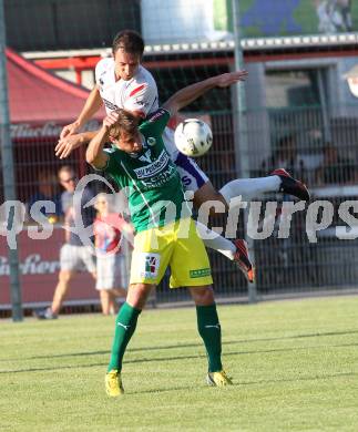 Fussball. Regionalliga. SAK gegen Voecklamarkt. Murat Veliu (SAK), Jean Diego Moser (Voecklamarkt).
Klagenfurt, 8.8.2014.
Foto: Kuess
---
pressefotos, pressefotografie, kuess, qs, qspictures, sport, bild, bilder, bilddatenbank