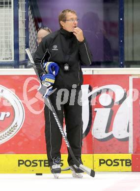 EBEL Eishockey Bundesliga. Training VSV.  Trainer Hannu Jaervenpaeae. Villach, am 8.8.2014.
Foto: Kuess
---
pressefotos, pressefotografie, kuess, qs, qspictures, sport, bild, bilder, bilddatenbank