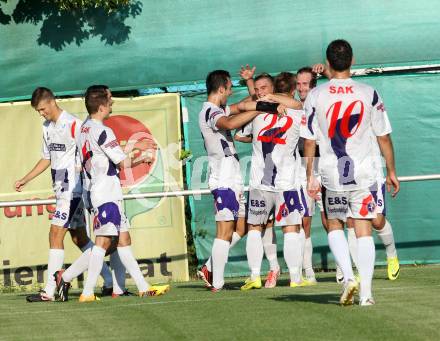 Fussball. Regionalliga. SAK gegen Voecklamarkt. Torjubel (SAK).
Klagenfurt, 8.8.2014.
Foto: Kuess
---
pressefotos, pressefotografie, kuess, qs, qspictures, sport, bild, bilder, bilddatenbank