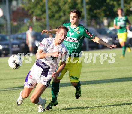 Fussball. Regionalliga. SAK gegen Voecklamarkt. Marjan Kropiunik (SAK), Marcel Rohrstorfer (Voecklamarkt).
Klagenfurt, 8.8.2014.
Foto: Kuess
---
pressefotos, pressefotografie, kuess, qs, qspictures, sport, bild, bilder, bilddatenbank