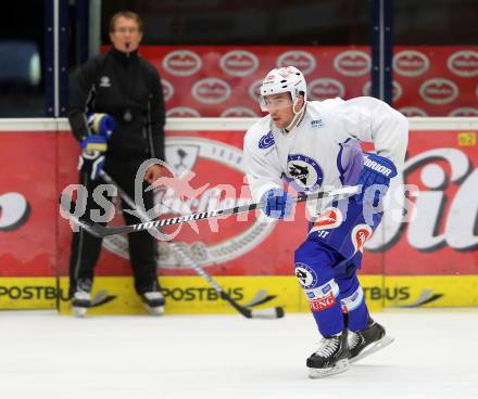 EBEL Eishockey Bundesliga. Training VSV.  Mark Santorelli, . Villach, am 8.8.2014.
Foto: Kuess
---
pressefotos, pressefotografie, kuess, qs, qspictures, sport, bild, bilder, bilddatenbank