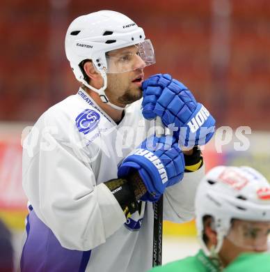 EBEL Eishockey Bundesliga. Training VSV.  Francois Fortier. Villach, am 8.8.2014.
Foto: Kuess
---
pressefotos, pressefotografie, kuess, qs, qspictures, sport, bild, bilder, bilddatenbank