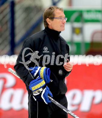 EBEL Eishockey Bundesliga. Training VSV.  Trainer Hannu Jaervenpaeae. Villach, am 8.8.2014.
Foto: Kuess
---
pressefotos, pressefotografie, kuess, qs, qspictures, sport, bild, bilder, bilddatenbank