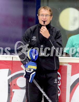 EBEL Eishockey Bundesliga. Training VSV.  Trainer Hannu Jaervenpaeae. Villach, am 7.8.2014.
Foto: Kuess
---
pressefotos, pressefotografie, kuess, qs, qspictures, sport, bild, bilder, bilddatenbank