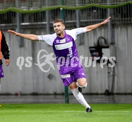 Fussball Regionalliga. Austria Klagenfurt gegen ATSV Wolfsberg. Torjubel Armend Spreco (Austria Klagenfurt), (ATSV). Wolfsberg, 8.8.2014.
Foto: Kuess
---
pressefotos, pressefotografie, kuess, qs, qspictures, sport, bild, bilder, bilddatenbank