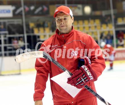 EBEL. Eishockey Bundesliga. Schautraining. Autogrammstunde.   Trainer Martin Stloukal. Klagenfurt, 13.8.2014.
Foto: Kuess
---
pressefotos, pressefotografie, kuess, qs, qspictures, sport, bild, bilder, bilddatenbank