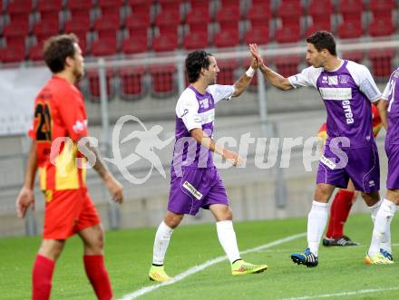 Fussball Regionalliga. Austria Klagenfurt gegen ATSV Wolfsberg. Torjubel Sandro Zakany (Austria Klagenfurt). Wolfsberg, 8.8.2014.
Foto: Kuess
---
pressefotos, pressefotografie, kuess, qs, qspictures, sport, bild, bilder, bilddatenbank