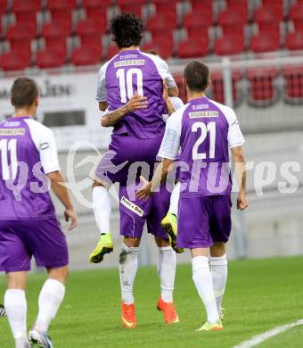 Fussball Regionalliga. Austria Klagenfurt gegen ATSV Wolfsberg. Torjubel Sandro Zakany, (Austria Klagenfurt). Wolfsberg, 8.8.2014.
Foto: Kuess
---
pressefotos, pressefotografie, kuess, qs, qspictures, sport, bild, bilder, bilddatenbank