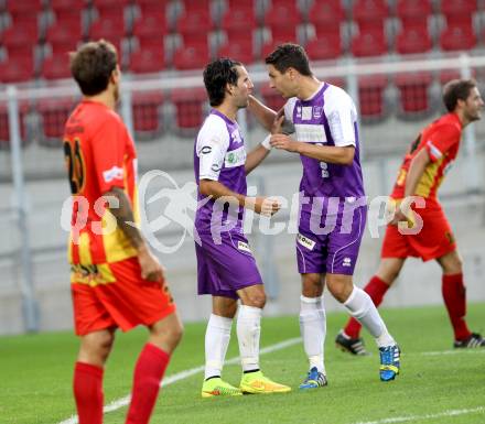 Fussball Regionalliga. Austria Klagenfurt gegen ATSV Wolfsberg. Torjubel Sandro Zakany (Austria Klagenfurt). Wolfsberg, 8.8.2014.
Foto: Kuess
---
pressefotos, pressefotografie, kuess, qs, qspictures, sport, bild, bilder, bilddatenbank