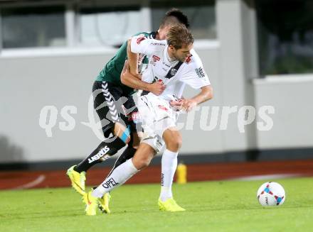 Fussball Bundesliga. RZ Pellets WAC gegen SV Josko Ried. Boris HUettenbrenner, (WAC),  Denis Streker (SV Josko Ried). Wolfsberg, am 16.8.2014.
Foto: Kuess

---
pressefotos, pressefotografie, kuess, qs, qspictures, sport, bild, bilder, bilddatenbank