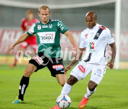 Fussball Bundesliga. RZ Pellets WAC gegen SV Josko Ried. De Oliveira Silvio Carlos (WAC). Wolfsberg, am 16.8.2014.
Foto: Kuess

---
pressefotos, pressefotografie, kuess, qs, qspictures, sport, bild, bilder, bilddatenbank