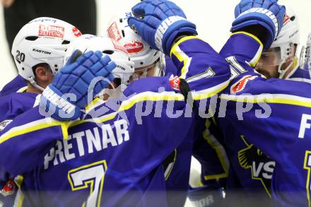 Eishockey. EC VSV gegen Starbulls Rosenheim. Torjubel (VSV). Villach, am 17.8.2014.
Foto: Kuess 


---
pressefotos, pressefotografie, kuess, qs, qspictures, sport, bild, bilder, bilddatenbank