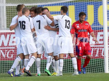 Fussball Regionalliga. RZ Pellets WAC Amateure gegen SAK. Torjubel WAC. Wolfsberg, 17.8.2014.
Foto: Kuess
---
pressefotos, pressefotografie, kuess, qs, qspictures, sport, bild, bilder, bilddatenbank