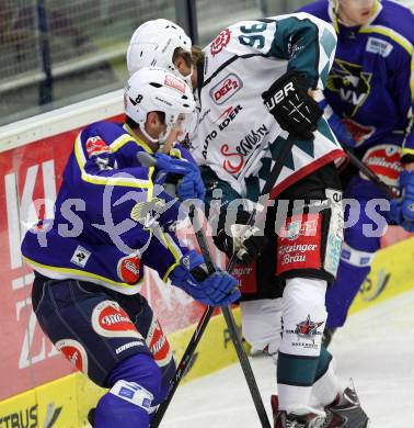 Eishockey. EC  VSV gegen Starbulls Rosenheim. Rusian Gelfanov,  (VSV),Maximilian Vollmayer (Starbulls Rosenheim). Villach, am 17.8.2014.
Foto: Kuess 


---
pressefotos, pressefotografie, kuess, qs, qspictures, sport, bild, bilder, bilddatenbank