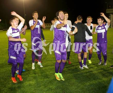 Fussball Regionalliga. SAK gegen SK Auustria Klagenfurt.  Jubel Austria. Welzenegg, am 22.8.2014.
Foto: Kuess
---
pressefotos, pressefotografie, kuess, qs, qspictures, sport, bild, bilder, bilddatenbank