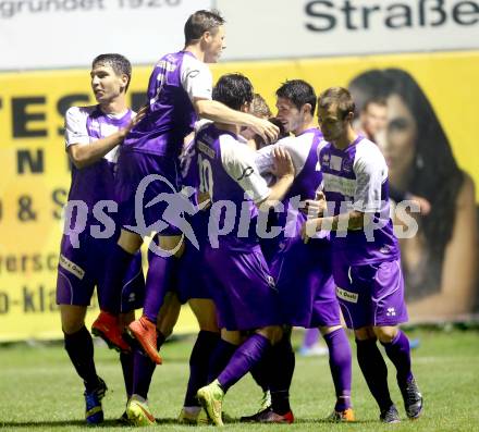 Fussball Regionalliga. SAK gegen SK Auustria Klagenfurt.  Torjubel Austria. Welzenegg, am 22.8.2014.
Foto: Kuess
---
pressefotos, pressefotografie, kuess, qs, qspictures, sport, bild, bilder, bilddatenbank