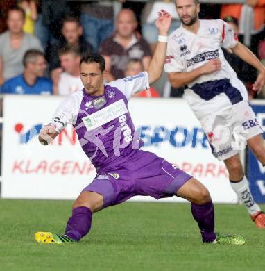 Fussball Regionalliga. SAK gegen SK Auustria Klagenfurt.Manuel Wallner (Austria Klagenfurt). Welzenegg, am 22.8.2014.
Foto: Kuess
---
pressefotos, pressefotografie, kuess, qs, qspictures, sport, bild, bilder, bilddatenbank