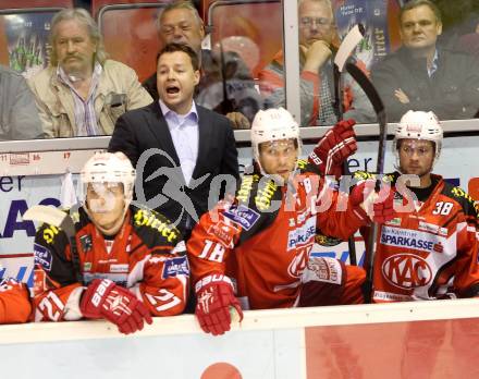 EBEL. Eishockey Bundesliga. KAC gegen KHL Medvescak Zagreb. Trainer Martin Stloukal (KAC). Klagenfurt, am 27.8.2014.
Foto: Kuess 

---
pressefotos, pressefotografie, kuess, qs, qspictures, sport, bild, bilder, bilddatenbank