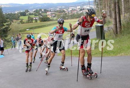 Nordische Kombination. FIS Sommer Grand Prix. Tomaz Druml (AUT), Szczepan Kupcak (POL). Villacher Alpenarena, am 27.8.2014.
Foto: Kuess
---
pressefotos, pressefotografie, kuess, qs, qspictures, sport, bild, bilder, bilddatenbank