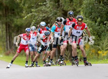 Nordische Kombination. FIS Sommer Grand Prix. Tomaz Druml (AUT), Bernhard Gruber (AUT). Villacher Alpenarena, am 27.8.2014.
Foto: Kuess
---
pressefotos, pressefotografie, kuess, qs, qspictures, sport, bild, bilder, bilddatenbank