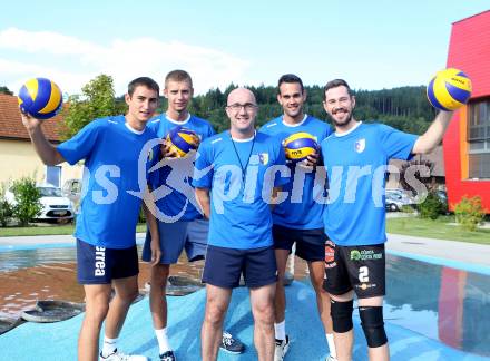 Volleyball. Aich/Dob. Filip Palgut, Slavomir Zemlik,  Bogdan KOTNIK,  Daniel ROCAMORA, Stephan NASH. Bleiburg, 18.8.2014.
Foto: Kuess
---
pressefotos, pressefotografie, kuess, qs, qspictures, sport, bild, bilder, bilddatenbank