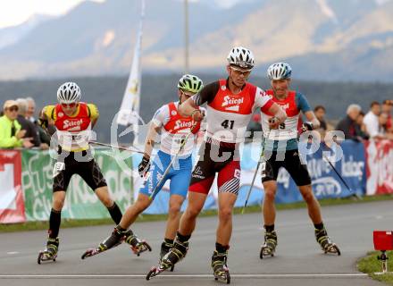 Nordische Kombination. FIS Sommer Grand Prix. Noa Ian Mraz (AUT), Terence Weber (GER), Manuel Maierhofer (ITA). Villacher Alpenarena, am 27.8.2014.
Foto: Kuess
---
pressefotos, pressefotografie, kuess, qs, qspictures, sport, bild, bilder, bilddatenbank