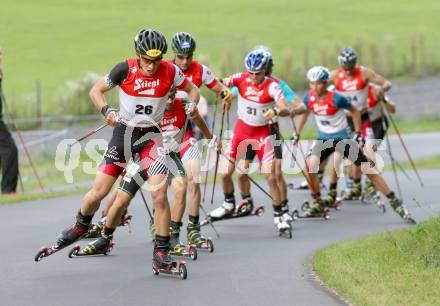 Nordische Kombination. FIS Sommer Grand Prix. Tomaz Druml (AUT), Maxime Laheurte (FRA), Bernhard Gruber (AUT). Villacher Alpenarena, am 27.8.2014.
Foto: Kuess
---
pressefotos, pressefotografie, kuess, qs, qspictures, sport, bild, bilder, bilddatenbank