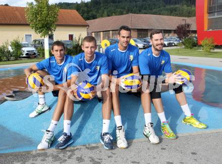 Volleyball. Aich/Dob. Filip Palgut, Slavomir Zemlik,   Daniel ROCAMORA,  Stephan NASH. Bleiburg, 18.8.2014.
Foto: Kuess
---
pressefotos, pressefotografie, kuess, qs, qspictures, sport, bild, bilder, bilddatenbank