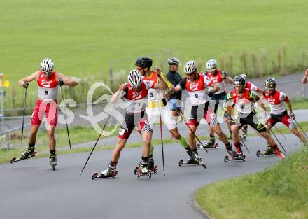 Nordische Kombination. FIS Sommer Grand Prix. Franz Josef Rehrl (AUT), Johannes Rydzek (GER), Bjoern Kircheisen (GER), Christoph Bieler (AUT). Villacher Alpenarena, am 27.8.2014.
Foto: Kuess
---
pressefotos, pressefotografie, kuess, qs, qspictures, sport, bild, bilder, bilddatenbank