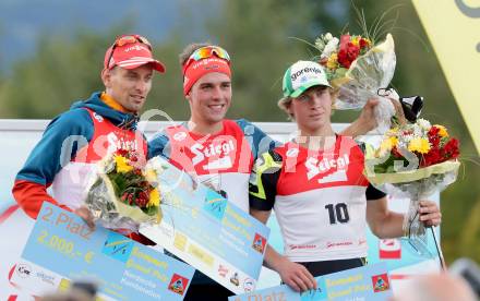 Nordische Kombination. FIS Sommer Grand Prix. Bjoern Kircheisen (GER), Johannes Rydzek (GER), Marjan Jelenko (SLO). Villacher Alpenarena, am 27.8.2014.
Foto: Kues
---
pressefotos, pressefotografie, kuess, qs, qspictures, sport, bild, bilder, bilddatenbank